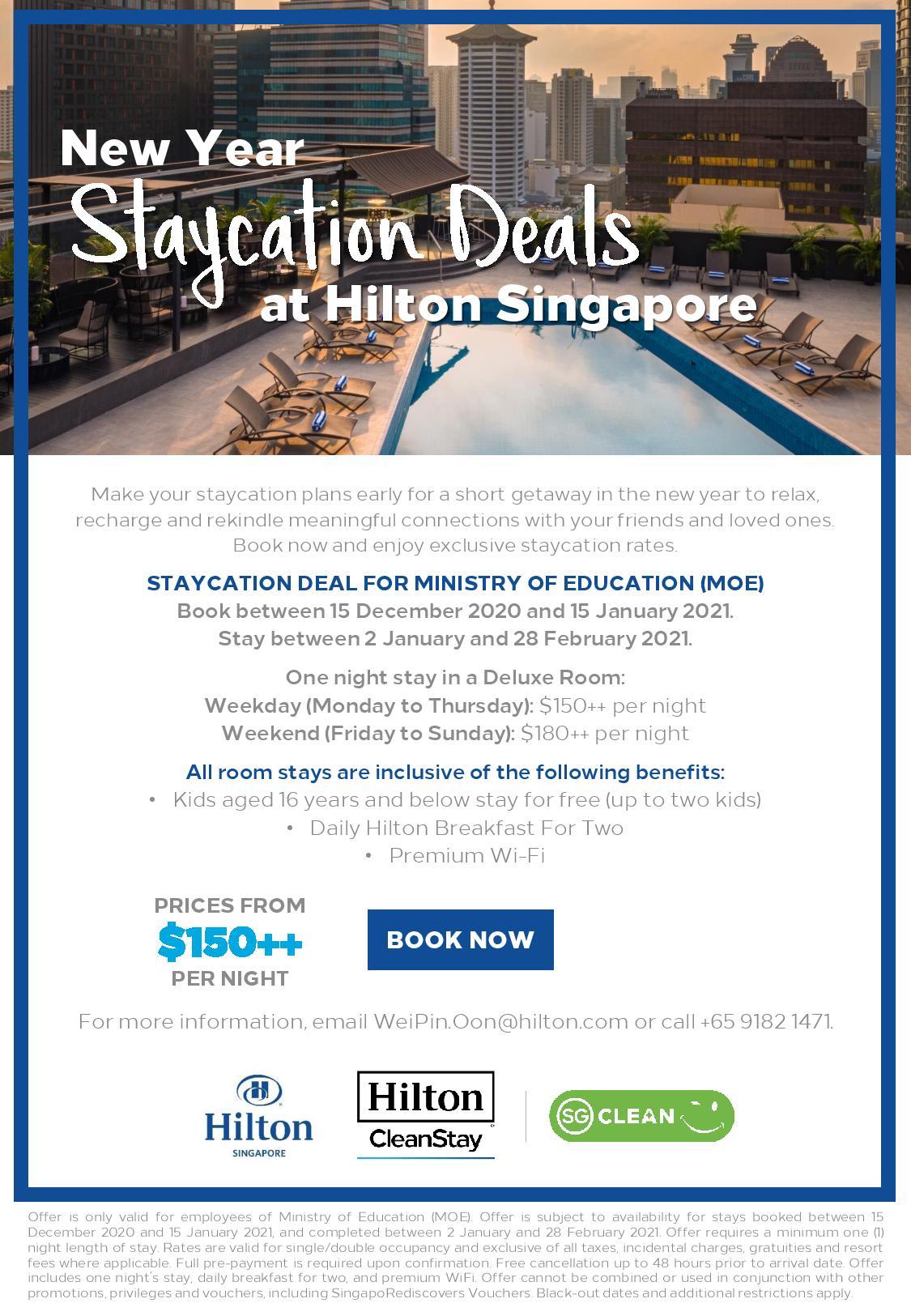 Hilton Singapore Staycation Package 2021 Ministry of Education